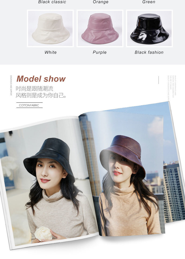 Black Sheepskin Fisherman Hat Female Sun Visor Hat Bucket Hat Sunscreen Cover Face Big Brim Cap
