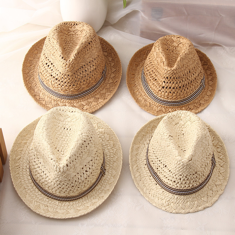 Good Quality Children Summer Beach Straw Fedora Hat for Children