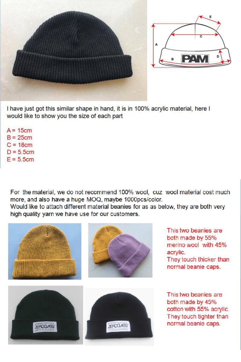 Custom Warm Winter Knitted Hat, Mens Winter Hat