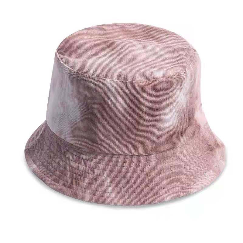 Wholesale Corduroy Tie-Dye Bucket Hat Cap Wide Brim Fisherman Hat
