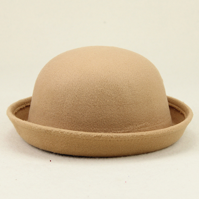 Low MOQ Round Top Cute Felt Fedora Hat with Short Brim