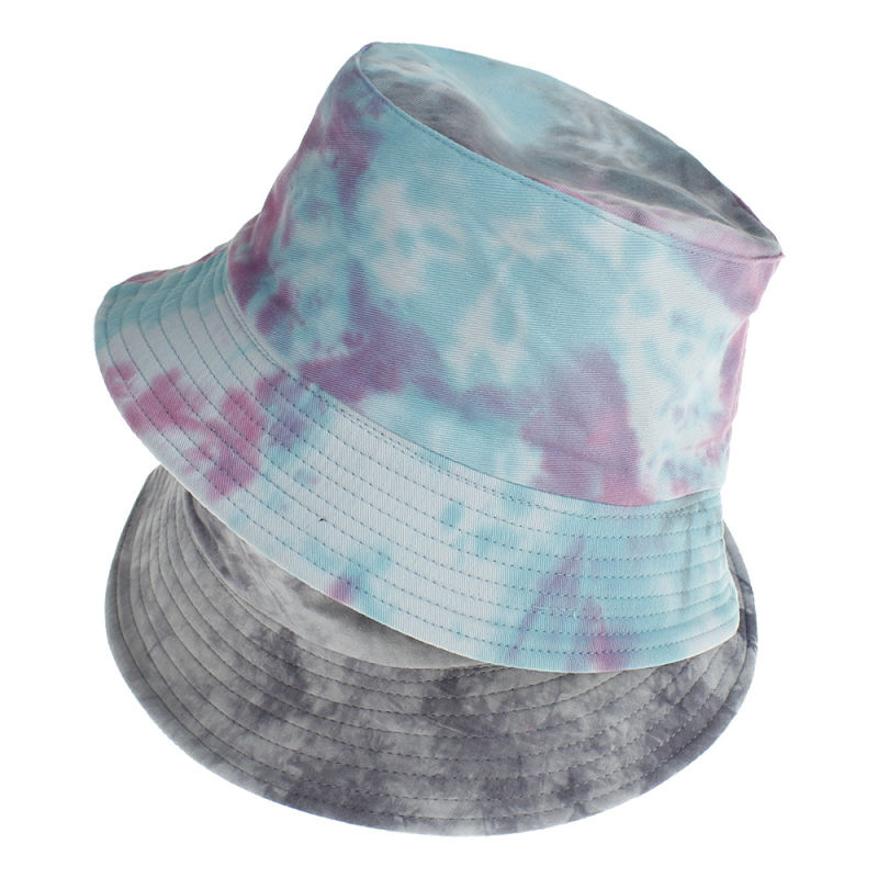 Customised Fisherman Bucket Caps Tie Dye Reversible Colorful Hat Unisex Tye Dye Bucket Hats