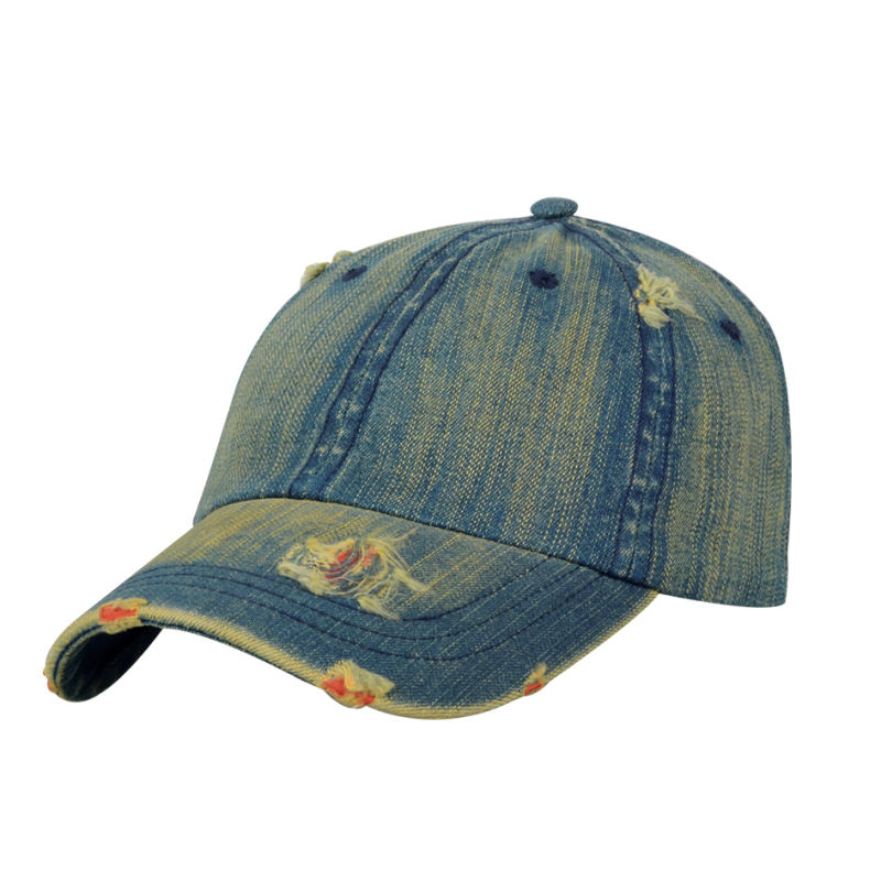 Plain Distressed Baseball Cap Dyed Washed Cotton Sport Hat Adjustable