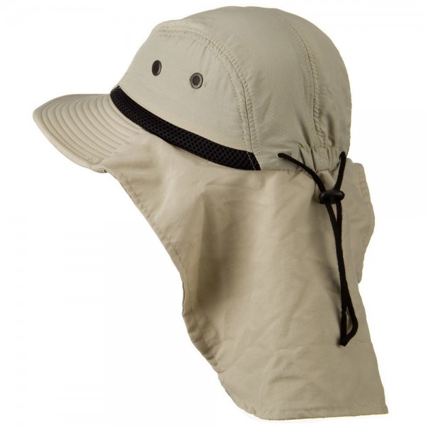 Outdoors Large Brimmed Fishing Mesh Sun Protection Flap Hat