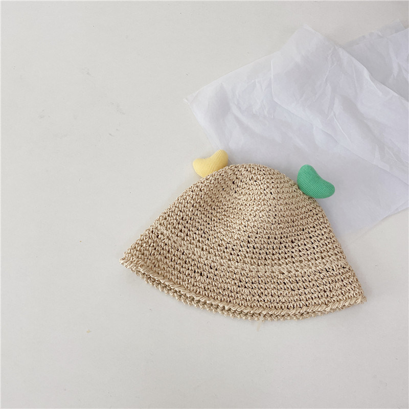 Children's Three-Dimensional Love Summer Handmade Straw Hat