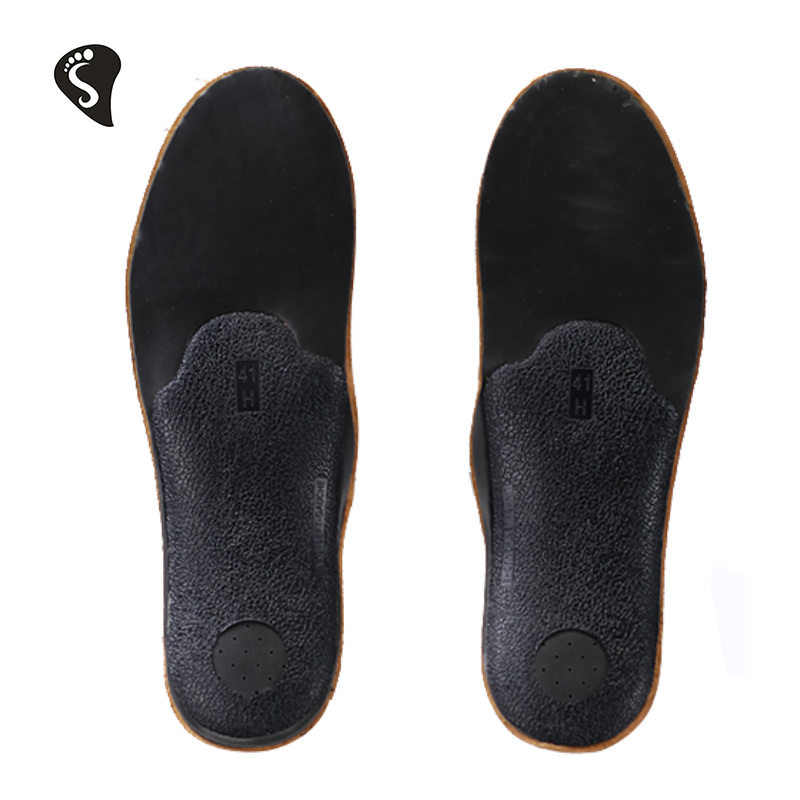 Custom Direct Factory Genuine Sheepskin Leather Orthotic Shoes Insoles with Gel Cushion