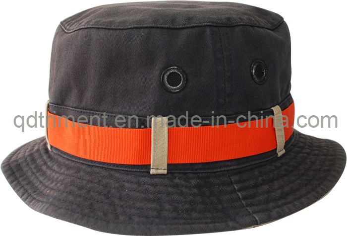 Washed Contrast Binding Twill Sport Fishing Bucket Hat (TRBH016)