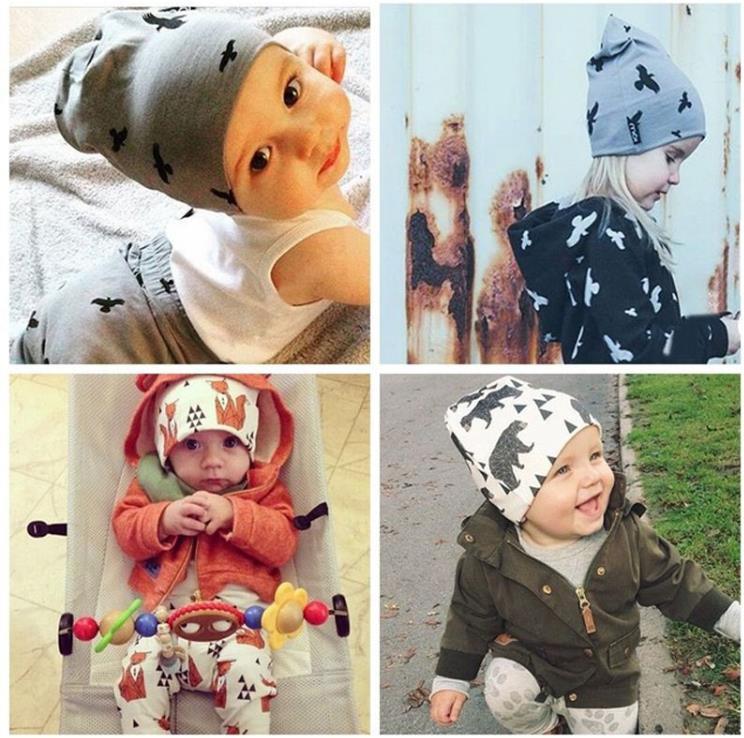 New Children Hat Cartoon Cute Baby Scarf Hat Set Warm Cotton Baby Hat in Winter