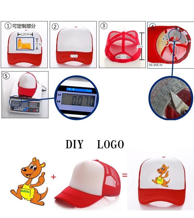 Wholesale Printing Logo Custom Hat Summer Baseball Cap Net Hat Advertising Cap