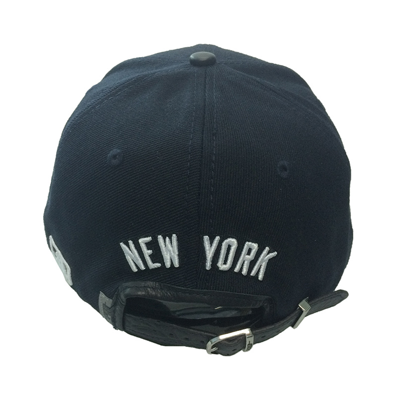 Fashion All Black Baseball Cap Snapback Hat with White Flat Embroidery