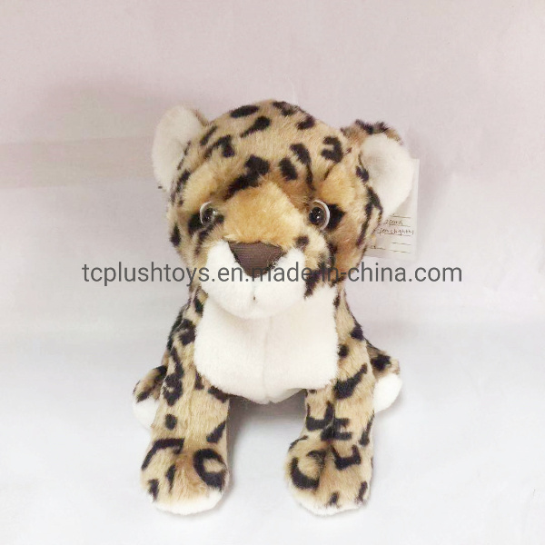 Custom Stuffed Animal Toys Jungle Sitting Leopard Plush Toys
