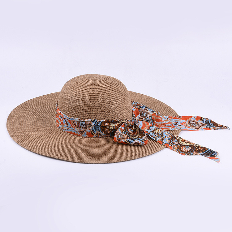 Leisure Versatile Straw Hats, Holiday Tourism Sunshade Hat, Bowknot Hats, Ribbon Straw Hats, Ladies Hats, Ribbon Beach Straw Hats