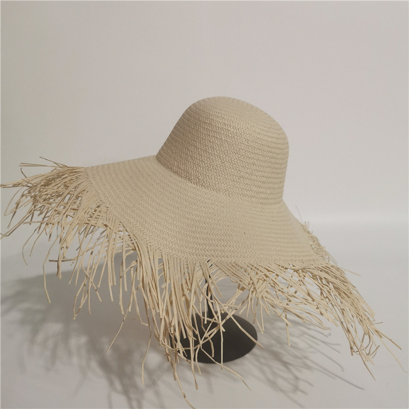 Classic Oversized Straw Hat Retro Seaside Beach Hat for Woamn