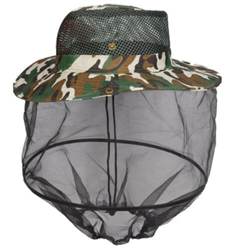 Outdoor Fishing Jungle Bucket Hat Cap with Mosquito Net