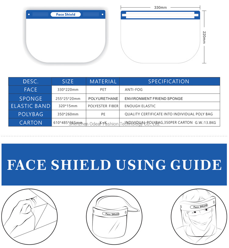 Visor Cap with Plastic Face Shield Anti-Fog Full Face Shield