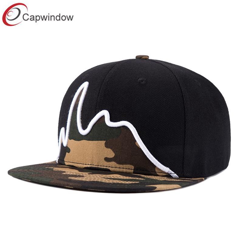 Two-Color Splicing Snapback Caps with Flat Brim Hip Hop Hat