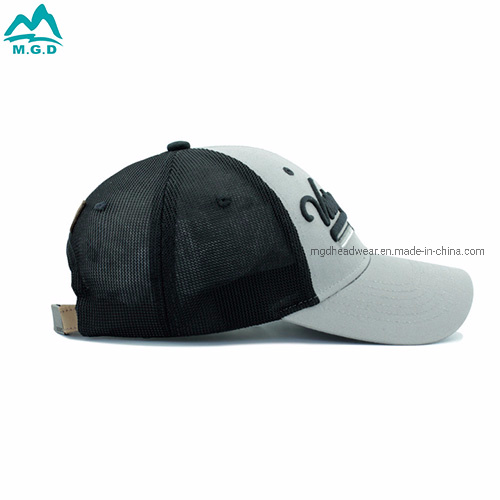 Wholesale 3D Embroidered Cotton Grey Trucker Hats Mesh Baseball Cap