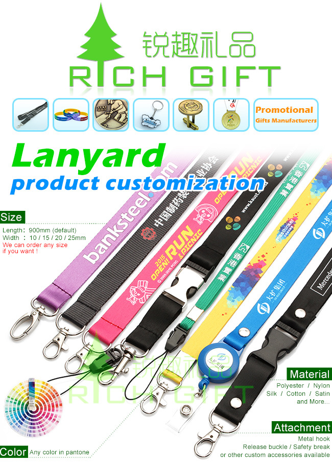 Promotional Custom Retractable Badge Holder Lanyard with Reel Adjustable Accessories