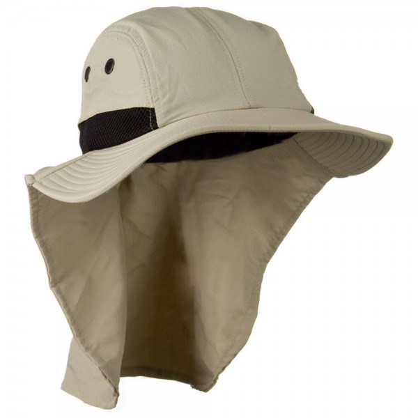Outdoors Large Brimmed Fishing Mesh Sun Protection Flap Hat