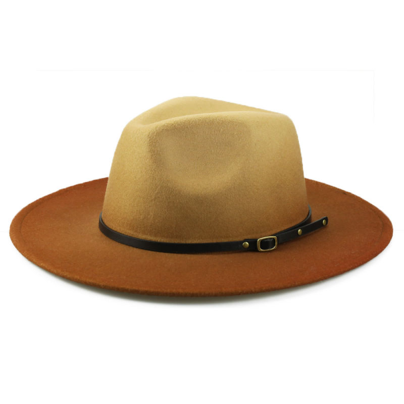colorful Tie Dye Men Fedora Hats Wide Brim Classic Vintage Belt Buckle Fedora Hat