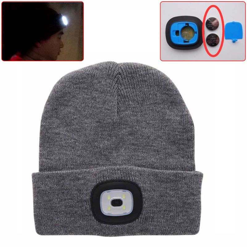 LED Mountaineering Hat, Knitted Cap, LED Cap, Lighting Customized for New Charging Models in Europe and America