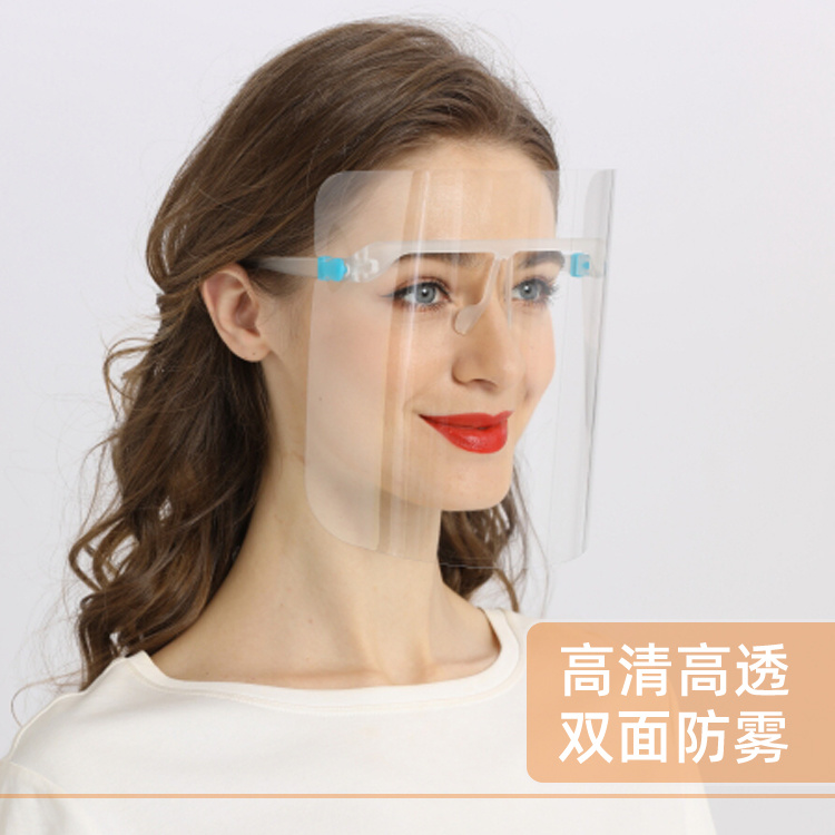 Disposable Transparent Face Shield with Glasses Frame Anti Spray Full Face Shield