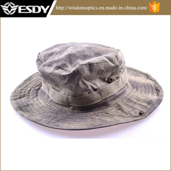 Military Camo Fisherman Hat with Wide Brim Sun Camping Hunting Hat