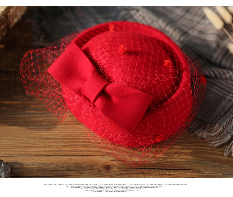 Autumn and Winter Merino Wool Beret Felt Hat Top Hat