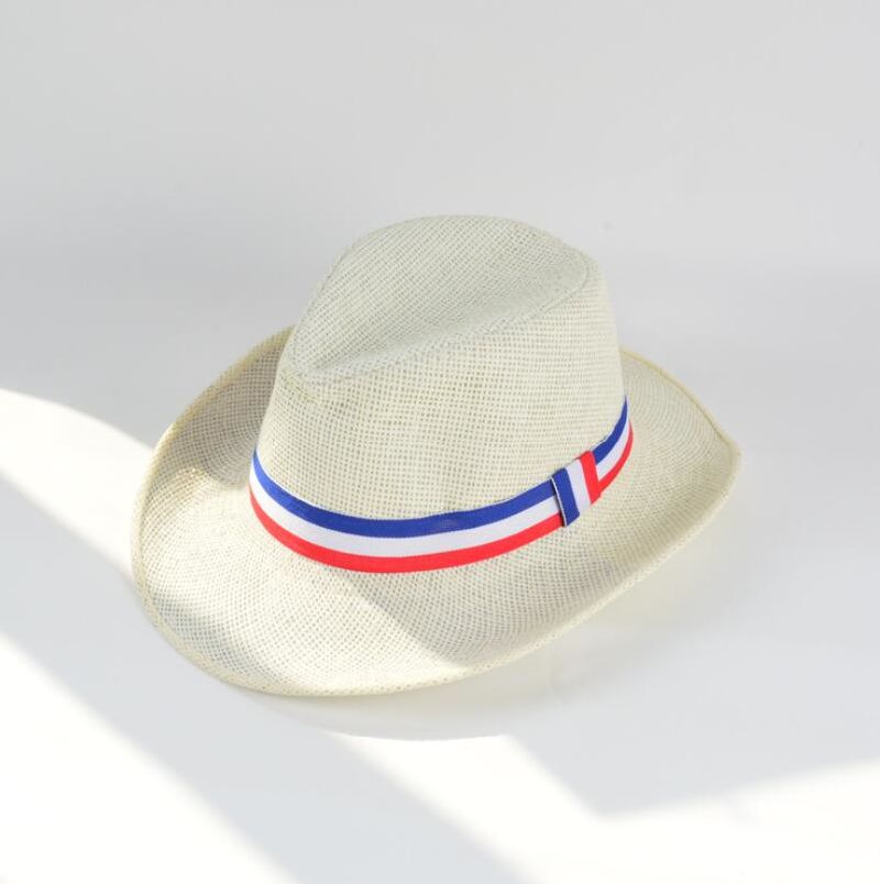 Summer Custom Logo Cowboy Panama Hat Straw Hat for Adults