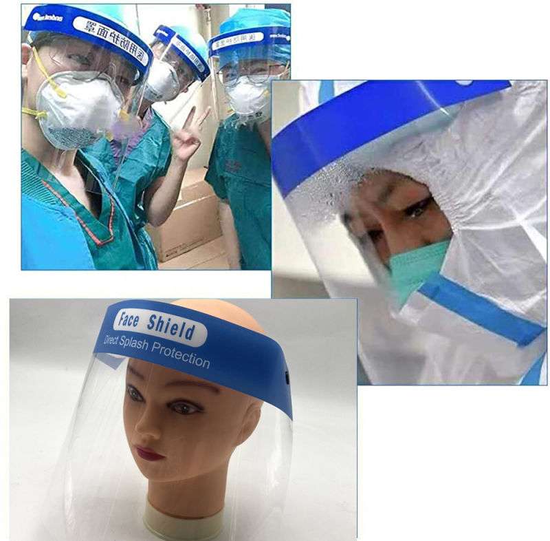 Reusable Protective Face Shield Head-Mounted Full Face Shield Anti Droplets Saliva Splash-Proof Covering Facial Mask Shield Safety