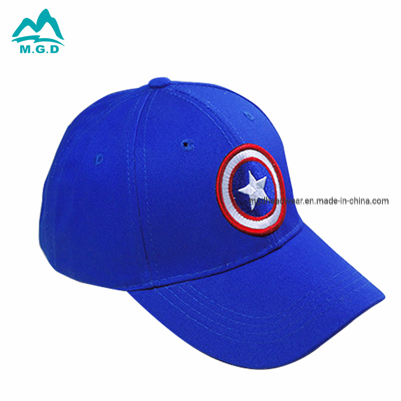 100% Cotton-Twill Blue Star 6 Panel Baseball Cap for Children