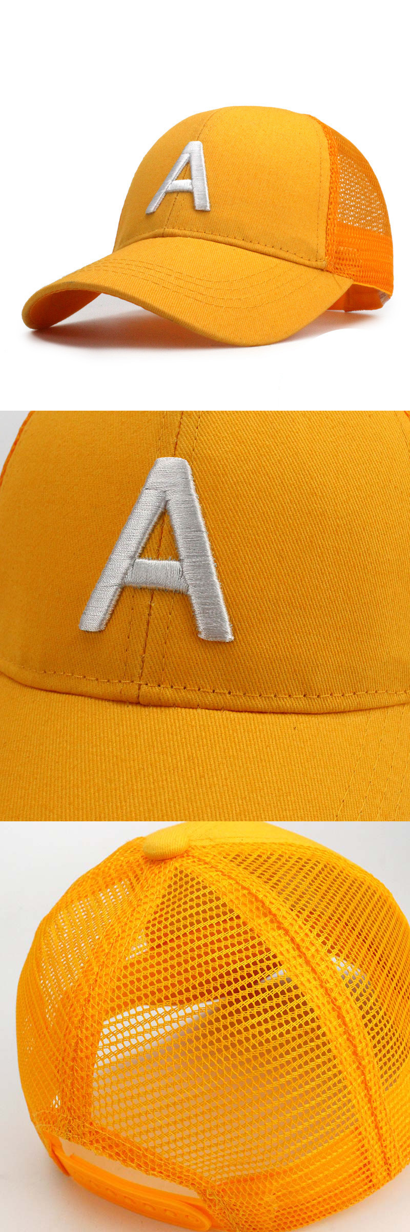 Children 3D Embroidery Letter Logo Baseball Cap Trucker Mesh Hat