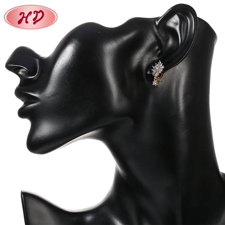 Costume Women Fashion Imitation Jewelry 14K 18K Gold Plated CZ Pearl Hoop Huggie Earring