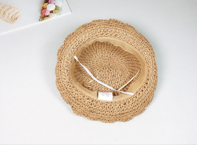 Children's Straw Beach Hat, Straw Bucket Hat for Kids