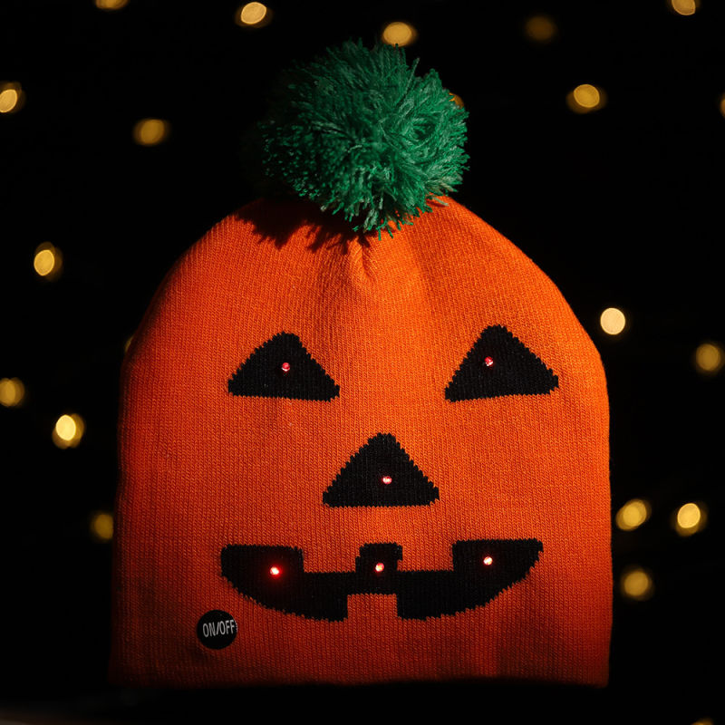 Halloween Christmas LED Light up Beanie Hats Knit Hats