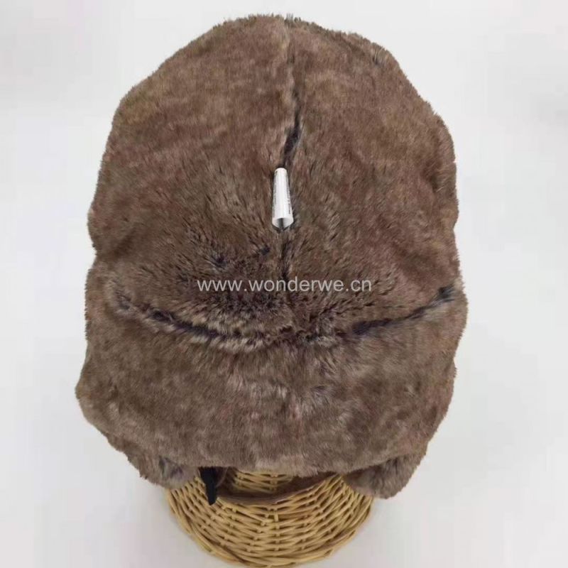 Custom Made Brown Cotton Corduroy Winter Earflap Hats for Unisex