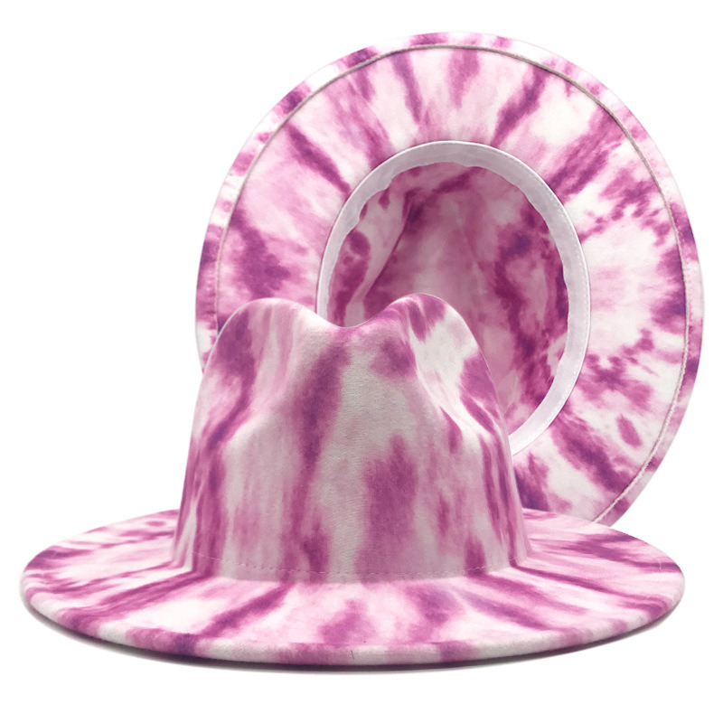 Colorful Tie Dye Hats Women Fedora Hats