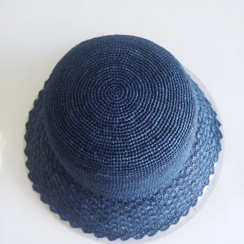Hot Sale Custom Plain Straw Bucket Hat Cloche Hat Sun Hat with Bowknot Ribbon