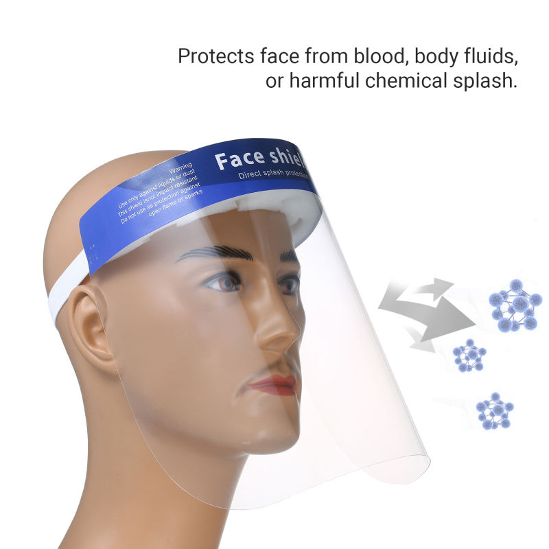 Reusable Protective Face Shield Head-Mounted Full Face Shield Anti Droplets Saliva Splash-Proof Covering Facial Mask Shield Safety