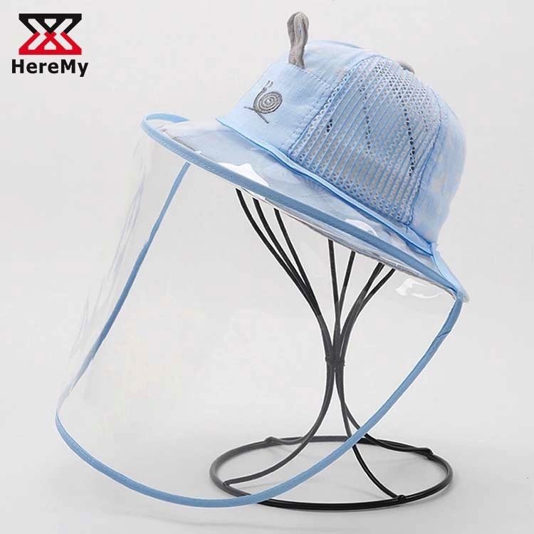 Kids Face Shield Hat Protective Hat Droplet Isolation Children Face Mask Covering Baby Fisherman Hat