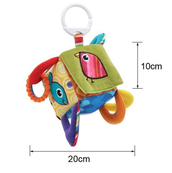 Educational Mobile Square Plush Cube Rattles Baby Toys
