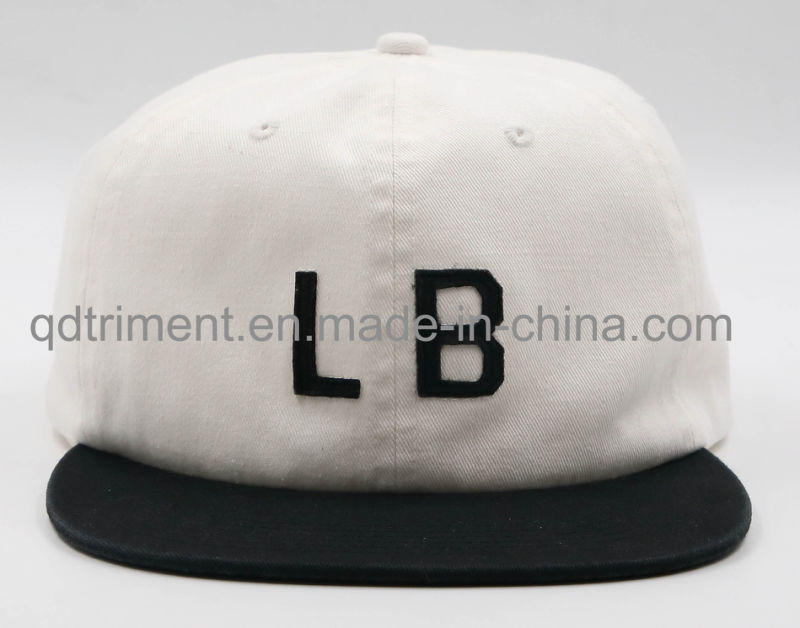 Washed Denim Comfortable Plain Flat Brim Ball Cap Leisure Hat Ball Cap (TMB6706)