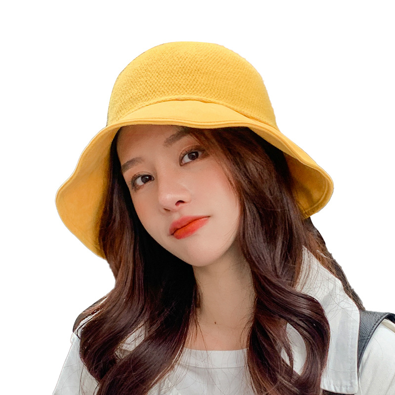 Wool Fisherman Hat Plain Washed Denim High Quality Wholesale Fashion Customized Bucket Hat The Back with Bowknot