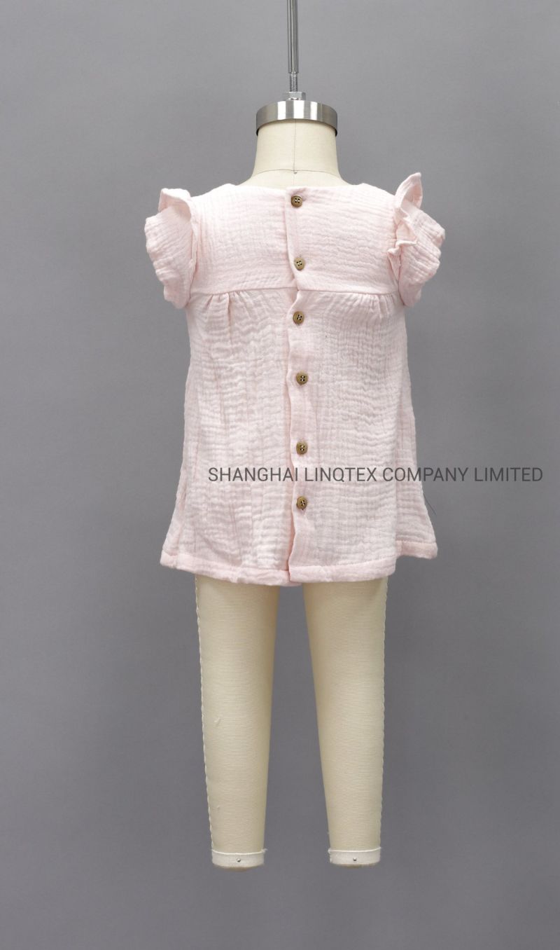 Pink Gauze Cotton Baby Girl Cute Skin-Friendly Cotton Dress