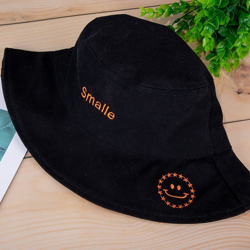 Colorful Fishing Cap Summer Sunshade Double-Sided Wear Breathable Summer Hat Smiley Sun Hat