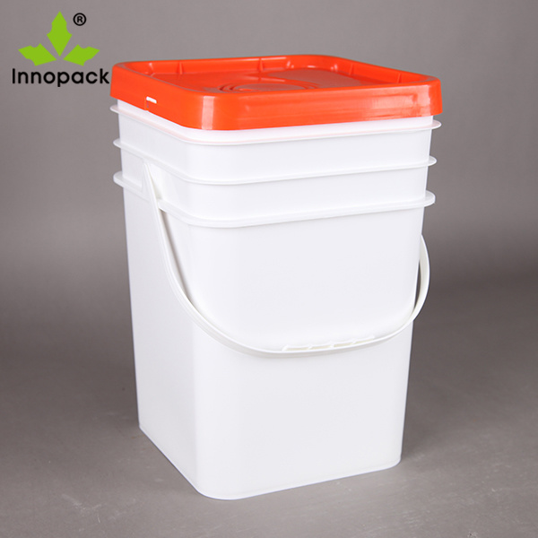 Square Bucket 20 Liter Plastic Bucket Pail with Lid for Paint