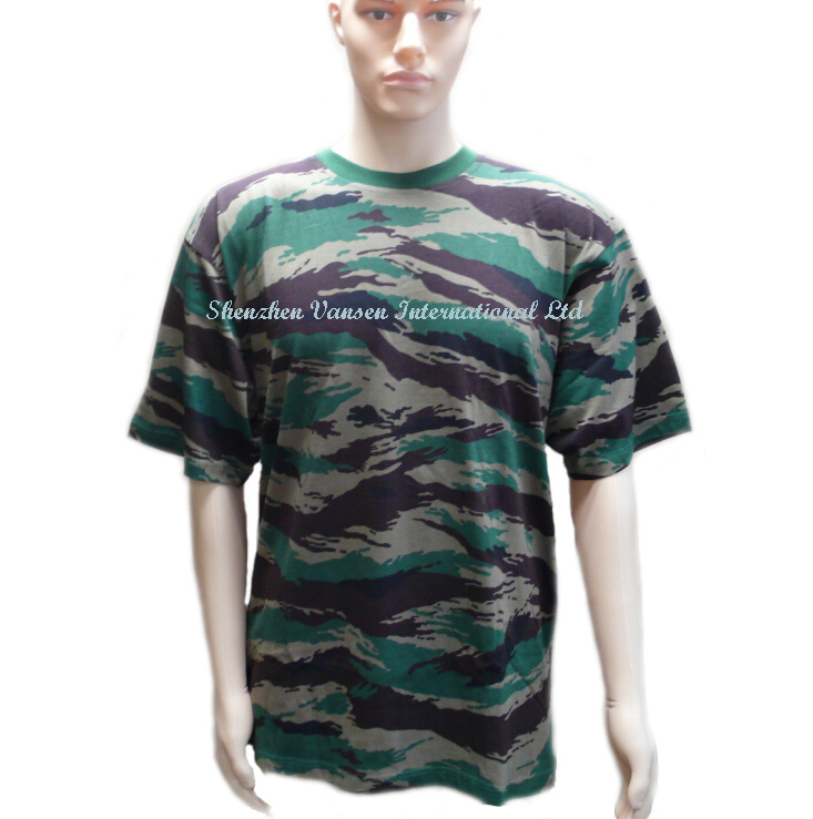 Round Neck Camo Tshirt with Short Sleeve