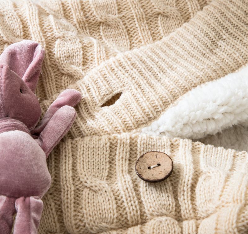 Newborn Baby Swaddle Blanket Baby Kids Toddler Thick Knit Soft Warm Stroller Sleeping Bag