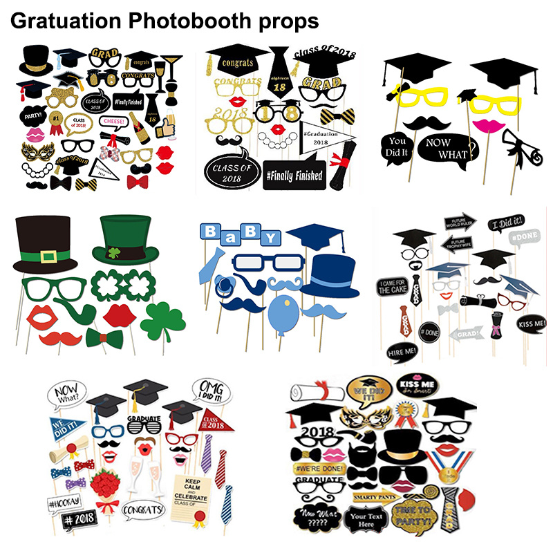 Party Props Set Graduation Photo Booth Props Photobooth Prop