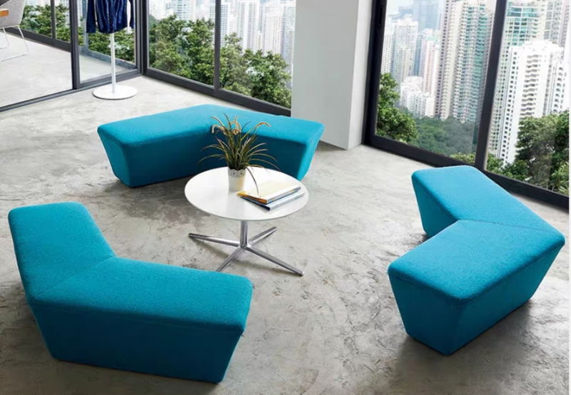 Hot Selling Abnormity Modular Fabric Cube Sofa for Public Waiting Area